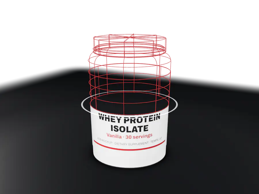 An ACB canister mockup taking shape from a glowing outline