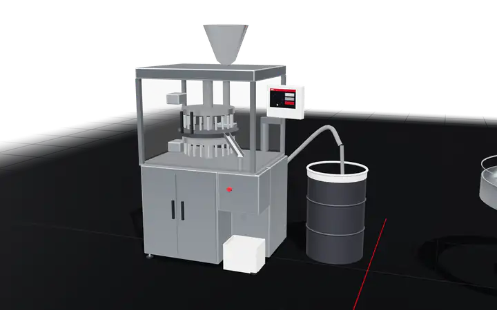 Tablets coming off a rotary tablet press